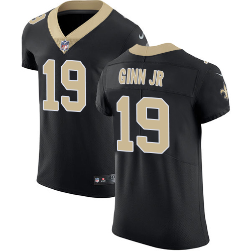 Nike Saints #19 Ted Ginn Jr Black Team Color Men's Stitched NFL Vapor Untouchable Elite Jersey